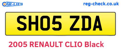 SH05ZDA are the vehicle registration plates.