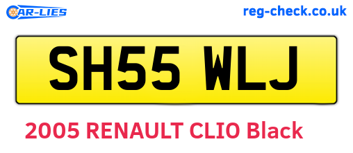 SH55WLJ are the vehicle registration plates.