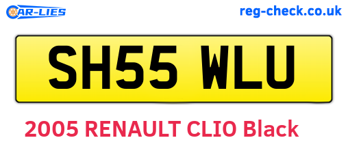 SH55WLU are the vehicle registration plates.