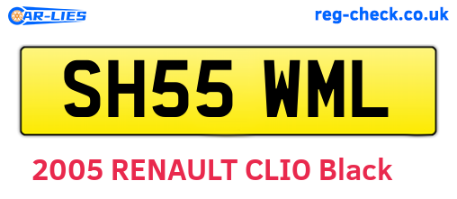 SH55WML are the vehicle registration plates.