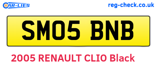 SM05BNB are the vehicle registration plates.
