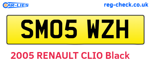 SM05WZH are the vehicle registration plates.
