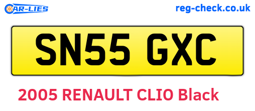 SN55GXC are the vehicle registration plates.