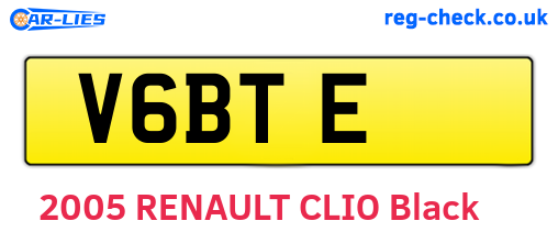 V6BTE are the vehicle registration plates.