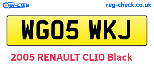 WG05WKJ are the vehicle registration plates.