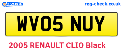 WV05NUY are the vehicle registration plates.