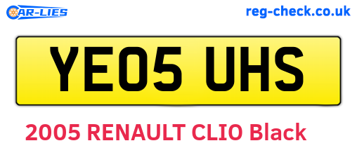 YE05UHS are the vehicle registration plates.
