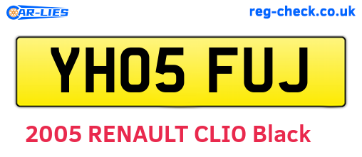 YH05FUJ are the vehicle registration plates.