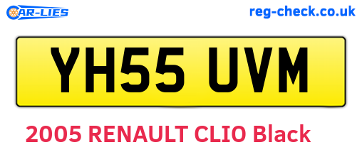 YH55UVM are the vehicle registration plates.