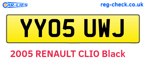 YY05UWJ are the vehicle registration plates.
