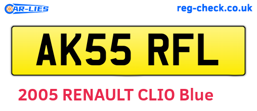 AK55RFL are the vehicle registration plates.