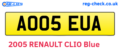 AO05EUA are the vehicle registration plates.