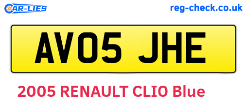 AV05JHE are the vehicle registration plates.