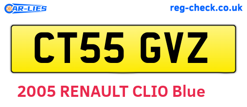 CT55GVZ are the vehicle registration plates.