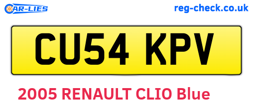 CU54KPV are the vehicle registration plates.