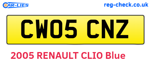 CW05CNZ are the vehicle registration plates.