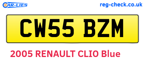 CW55BZM are the vehicle registration plates.