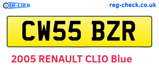 CW55BZR are the vehicle registration plates.