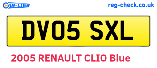 DV05SXL are the vehicle registration plates.
