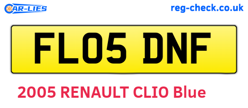 FL05DNF are the vehicle registration plates.