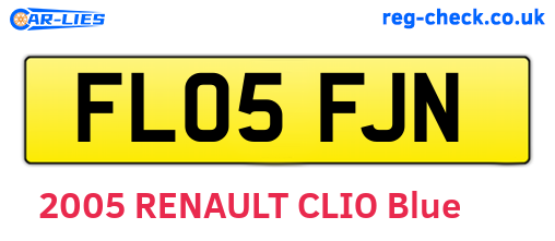 FL05FJN are the vehicle registration plates.