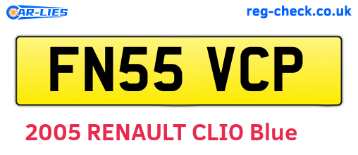 FN55VCP are the vehicle registration plates.