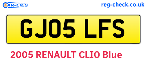 GJ05LFS are the vehicle registration plates.
