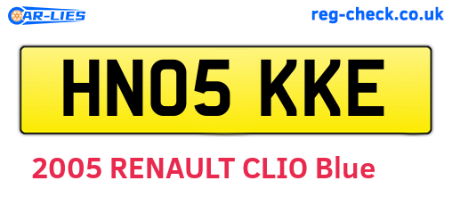 HN05KKE are the vehicle registration plates.