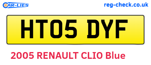 HT05DYF are the vehicle registration plates.