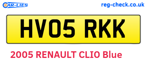 HV05RKK are the vehicle registration plates.