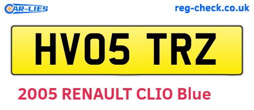 HV05TRZ are the vehicle registration plates.