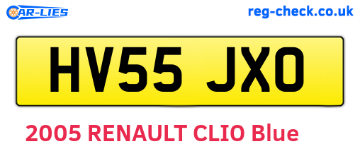 HV55JXO are the vehicle registration plates.