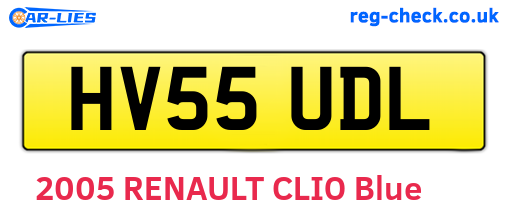 HV55UDL are the vehicle registration plates.