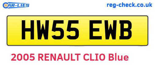 HW55EWB are the vehicle registration plates.