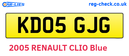 KD05GJG are the vehicle registration plates.