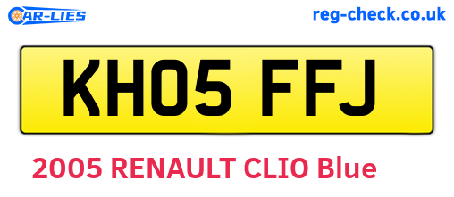 KH05FFJ are the vehicle registration plates.
