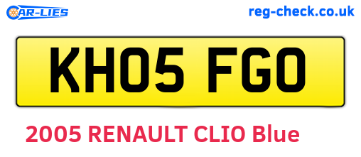 KH05FGO are the vehicle registration plates.