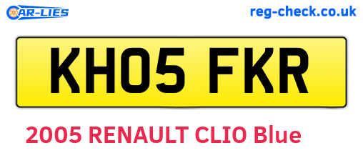 KH05FKR are the vehicle registration plates.
