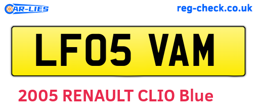 LF05VAM are the vehicle registration plates.