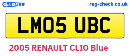 LM05UBC are the vehicle registration plates.