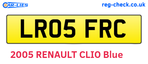 LR05FRC are the vehicle registration plates.