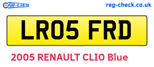 LR05FRD are the vehicle registration plates.