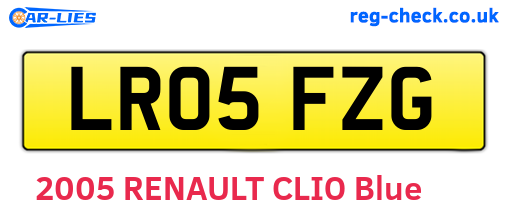 LR05FZG are the vehicle registration plates.