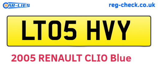 LT05HVY are the vehicle registration plates.