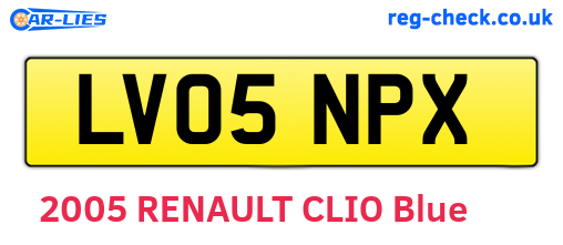 LV05NPX are the vehicle registration plates.