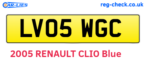 LV05WGC are the vehicle registration plates.