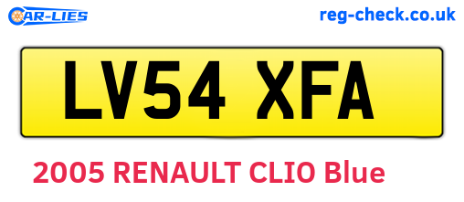 LV54XFA are the vehicle registration plates.