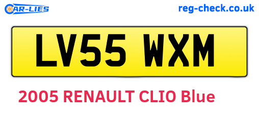 LV55WXM are the vehicle registration plates.