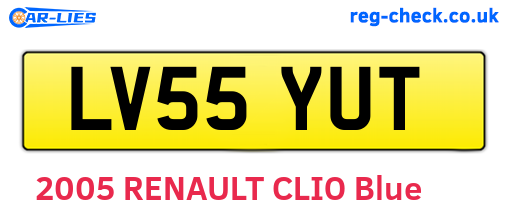 LV55YUT are the vehicle registration plates.