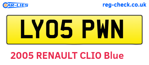 LY05PWN are the vehicle registration plates.